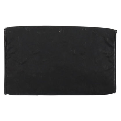 Christian Dior Vintage CD Chain Flap Shoulder Bag Diorissimo Canvas, Black, Nylon, Shoulder Bag