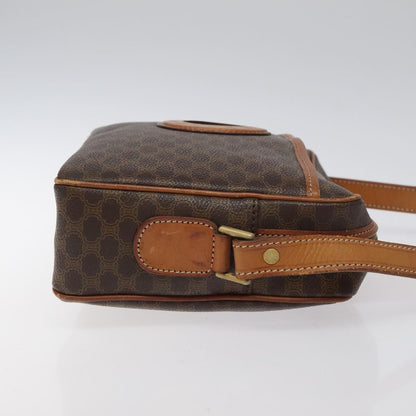 Celine Vintage Macadam Shoulder Bag Canvas and Leather, Brown, Canvas, Shoulder Bag