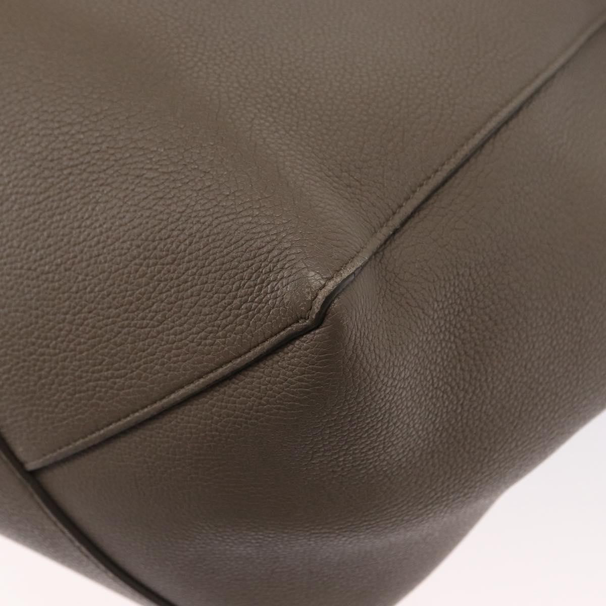 Celine Phantom Tie Cabas Tote Leather, GRAY, LEATHER, Tote bag