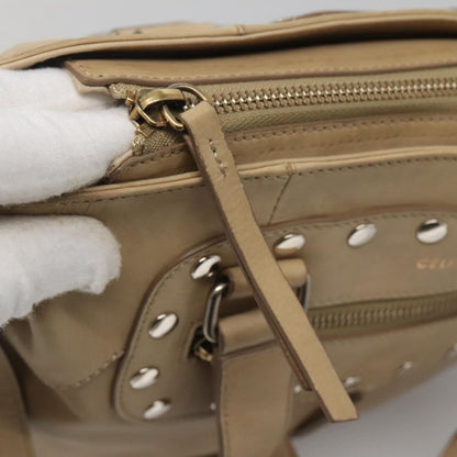 Celine Handbag Leather, BEIGE, LEATHER, Handbag