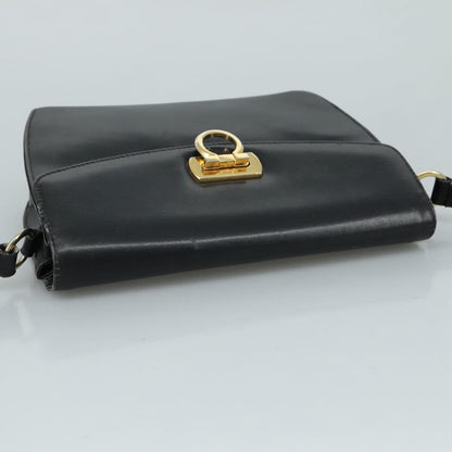 Salvatore Ferragamo Gancini Flap Shoulder bag Leather, Black, Leather, Shoulder Bag
