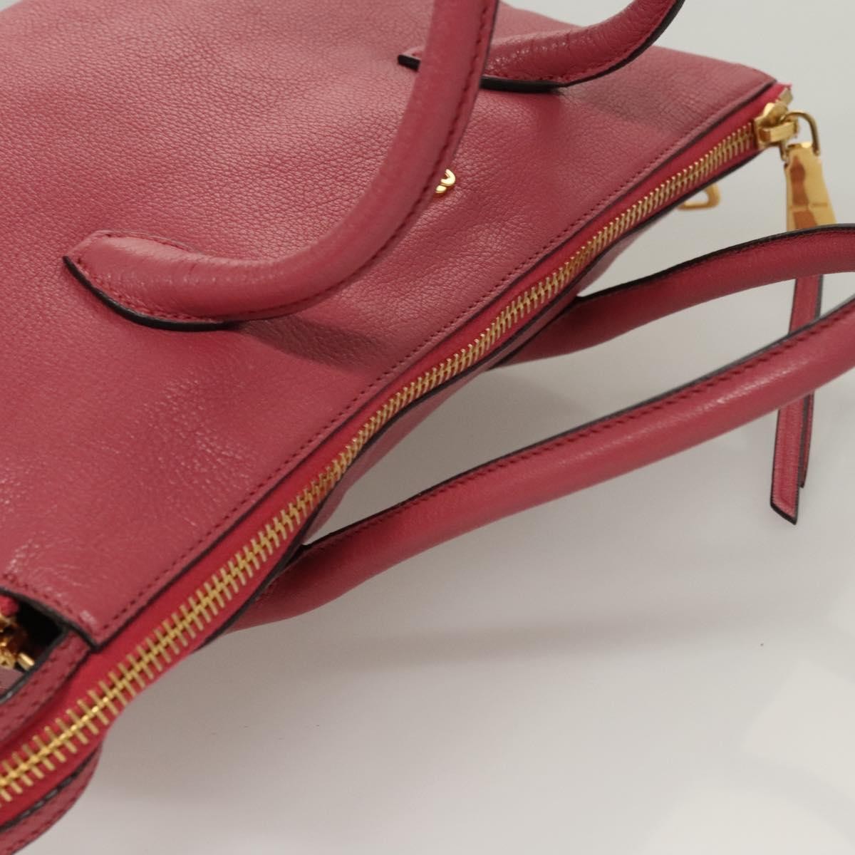 Miu Miu Convertible Madras Side Zip Satchel Grainy Leather, PINK, LEATHER, Handbag