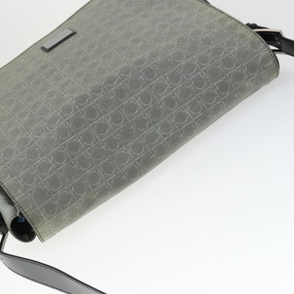 Salvatore Ferragamo Gancini Flap Shoulder Bag PVC, GRAY, PVC, Shoulder bag