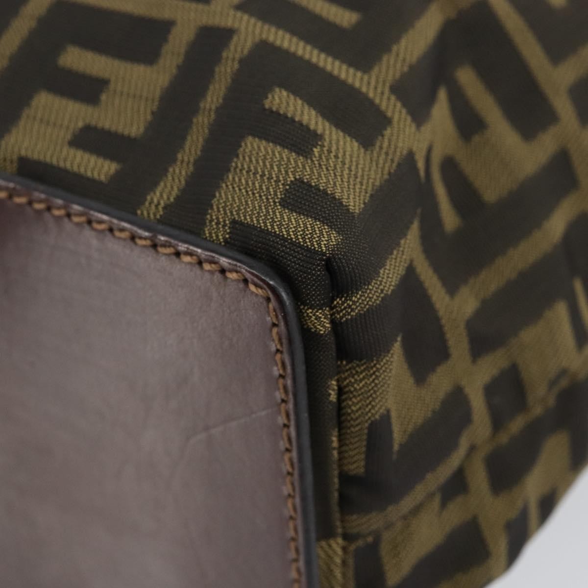 Fendi Vintage Zucca Handbag Zucca, BLACK, CANVAS, Handbag
