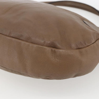 Salvatore Ferragamo Gancini Shoulder Bag Leather, BEIGE, LEATHER, Shoulder bag