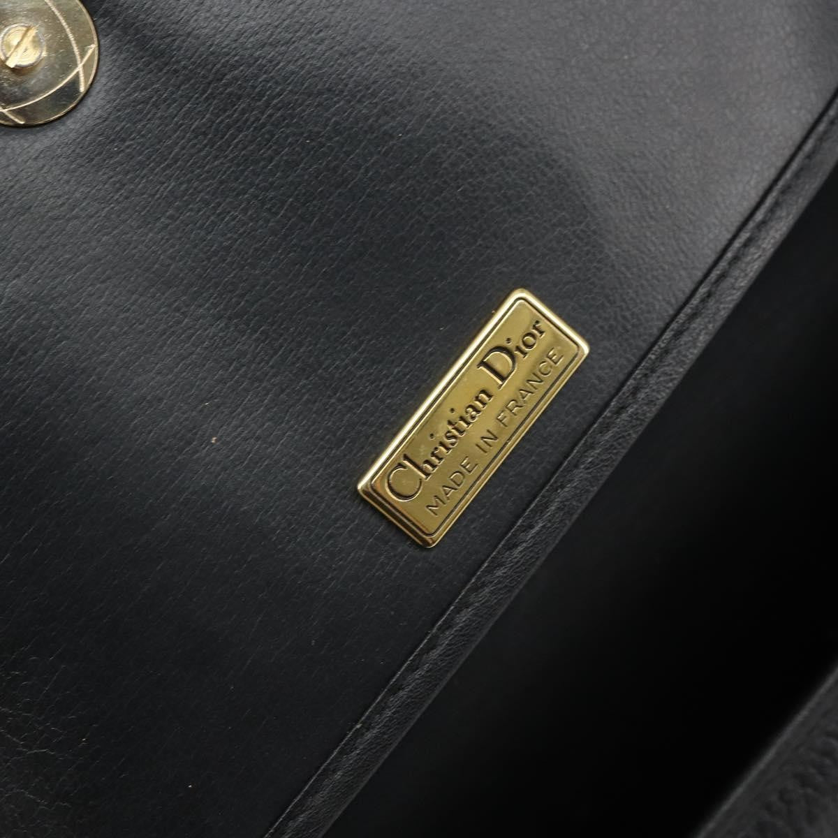 Christian Dior Vintage CD Flap Shoulder Bag Leather, BLACK, LEATHER, Shoulder bag