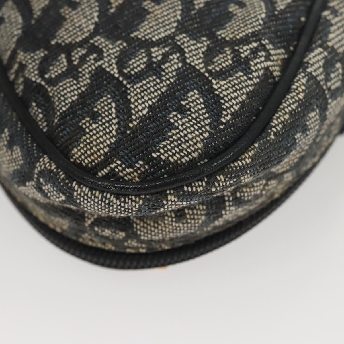 Christian Dior Saddle Zip Pouch Diorissimo Canvas, NAVY, CANVAS, Clutche & pouche