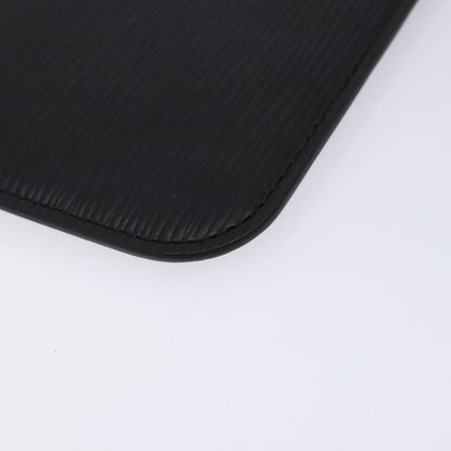 Louis Vuitton Neverfull Pochette Epi Leather, BLACK, LEATHER, Tote bag