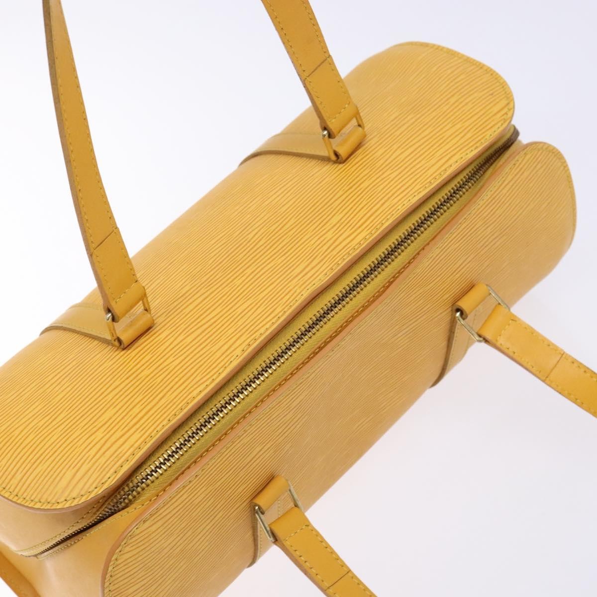 Louis Vuitton Soufflot Handbag Epi Leather, YELLOW, LEATHER, Handbag