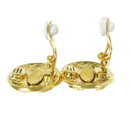 Chanel CC Button Clip-On Earrings Metal, GOLD, GOLD_PLATED, Earrings