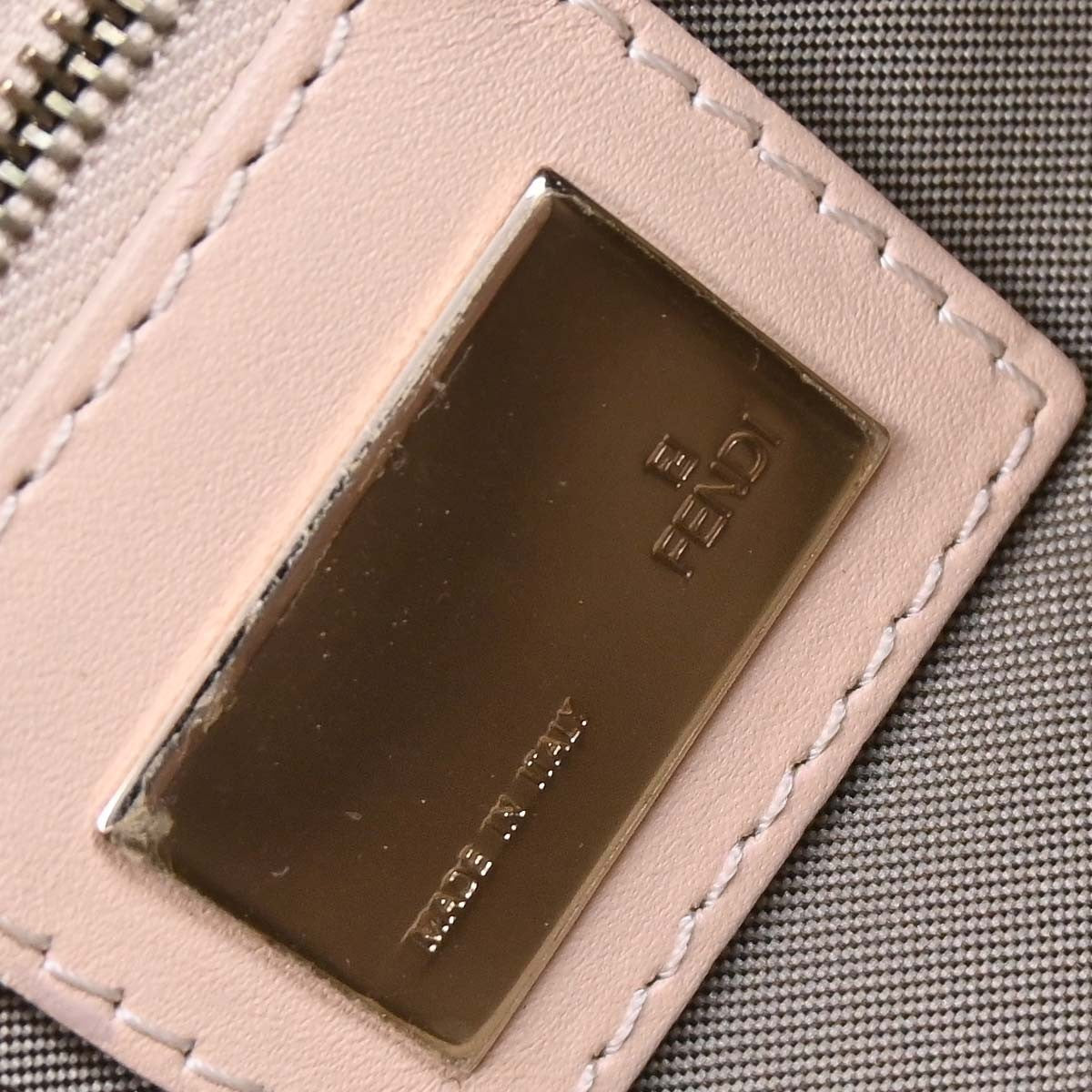 Fendi Flap Shoulder Bag Zucchino Canvas, PINK, CANVAS, Handbag