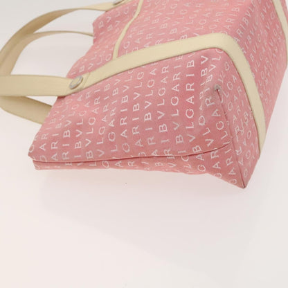Bvlgari B.Zero1 Logomania Bag Canvas with Leather, PINK, CANVAS, Tote bag