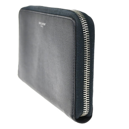 Saint Laurent Classic Zip Around Organizer Wallet Leather, NAVY, LEATHER, Wallets