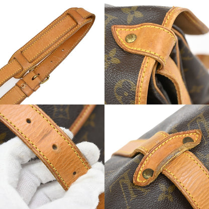 Louis Vuitton Saumur Handbag Monogram Canvas, BROWN, LEATHER, Shoulder bag