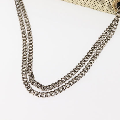 Chanel Drill Flap Bag Perforated Leather, GOLD, LEATHER, Handbag