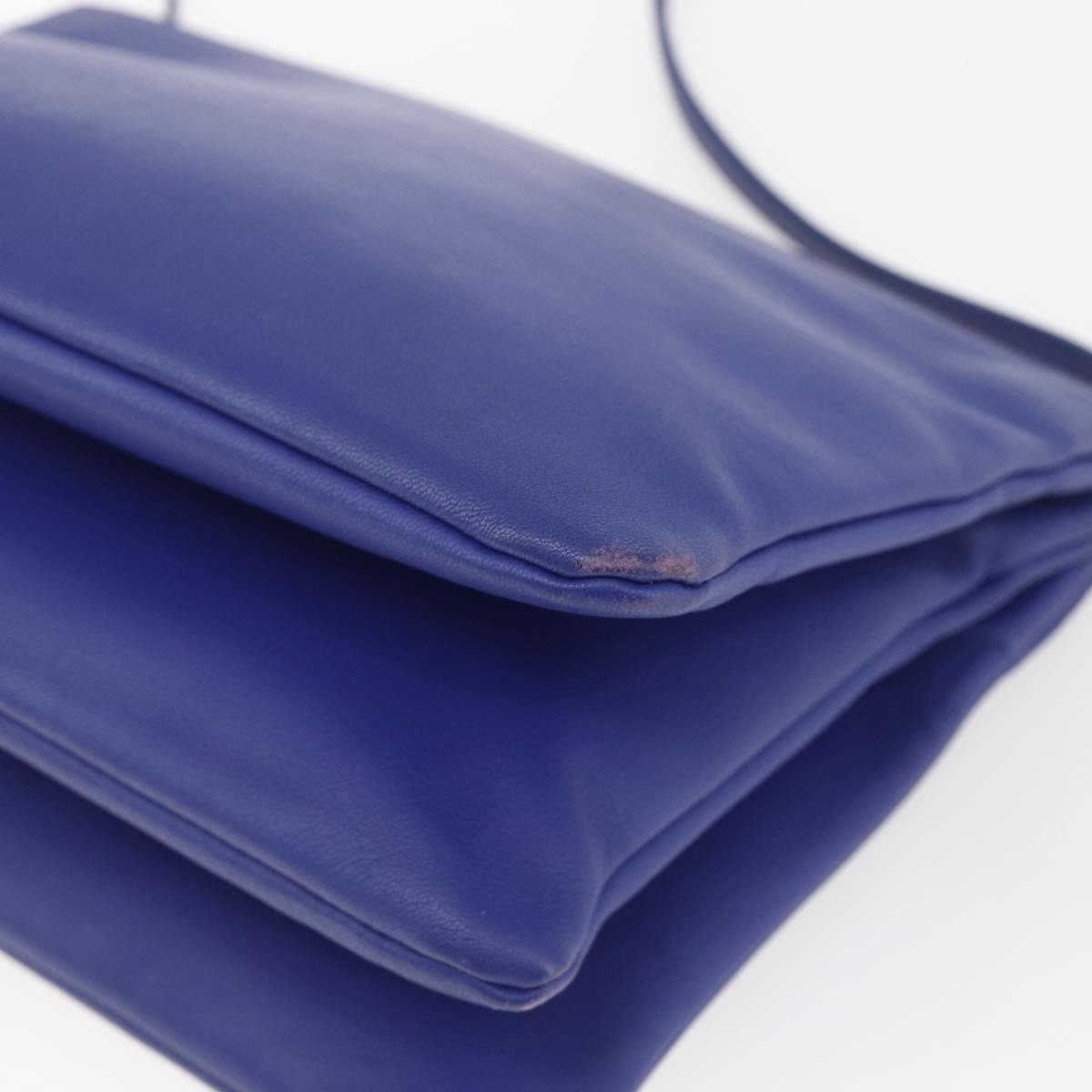 Celine Trio Crossbody Bag Leather, BLUE, LEATHER, Shoulder bag