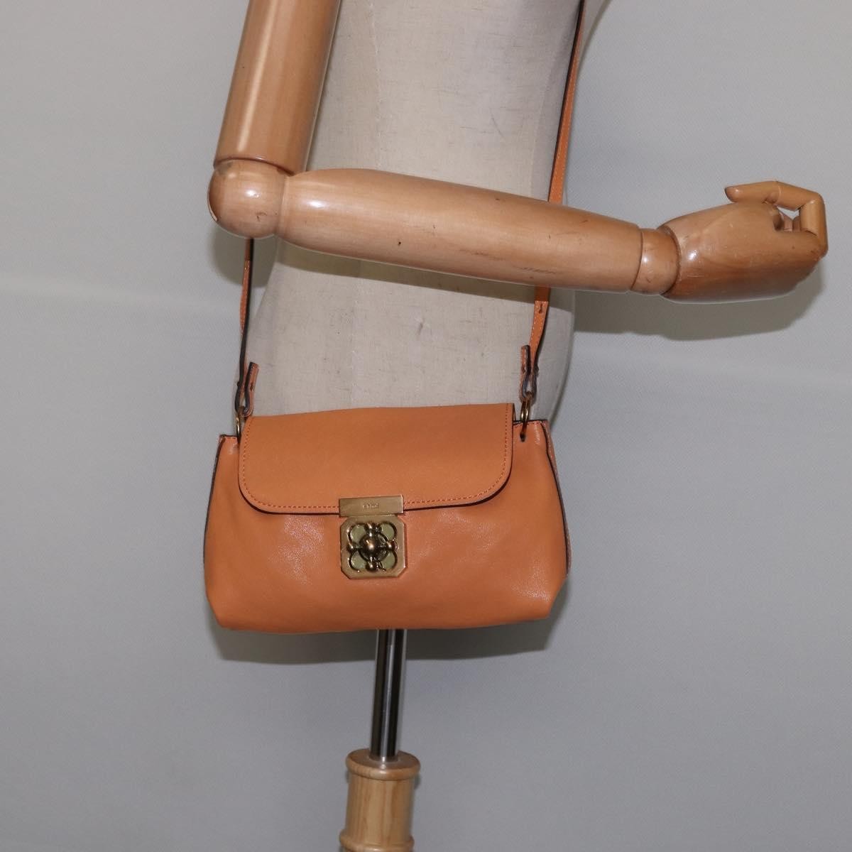 Chloe Elsie Crossbody Bag Leather, ORANGE, LEATHER, Shoulder bag