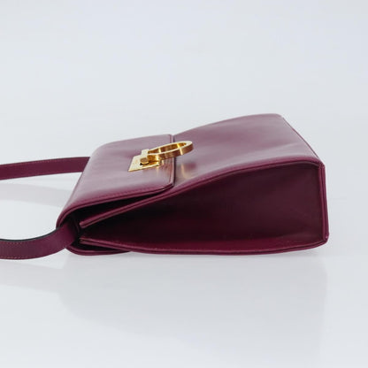 Salvatore Ferragamo Gancini Shoulder Bag Leather, PURPLE, LEATHER, Shoulder bag