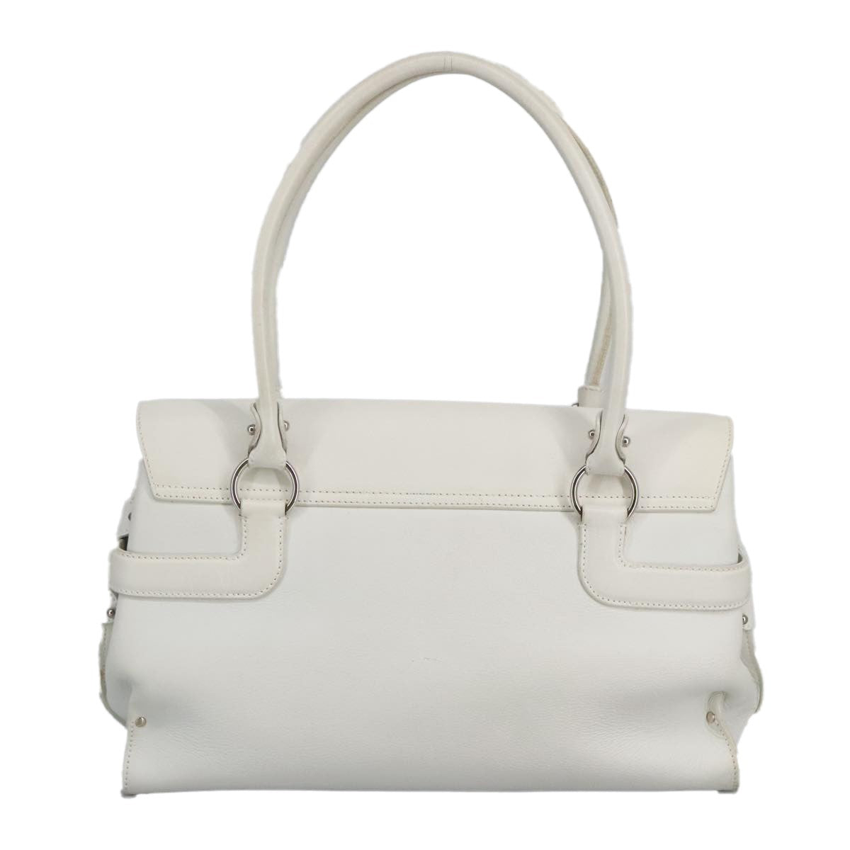 Salvatore Ferragamo Virna Satchel Leather, WHITE, LEATHER, Shoulder bag