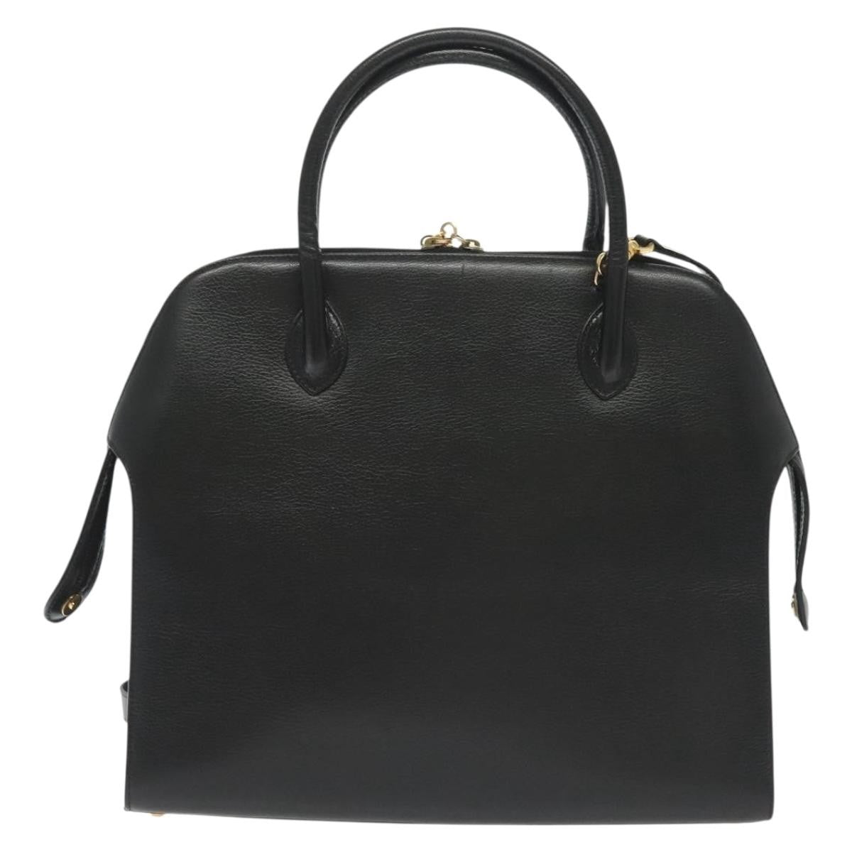 Salvatore Ferragamo Convertible Dome Gancini Leather, BLACK, LEATHER, Handbag