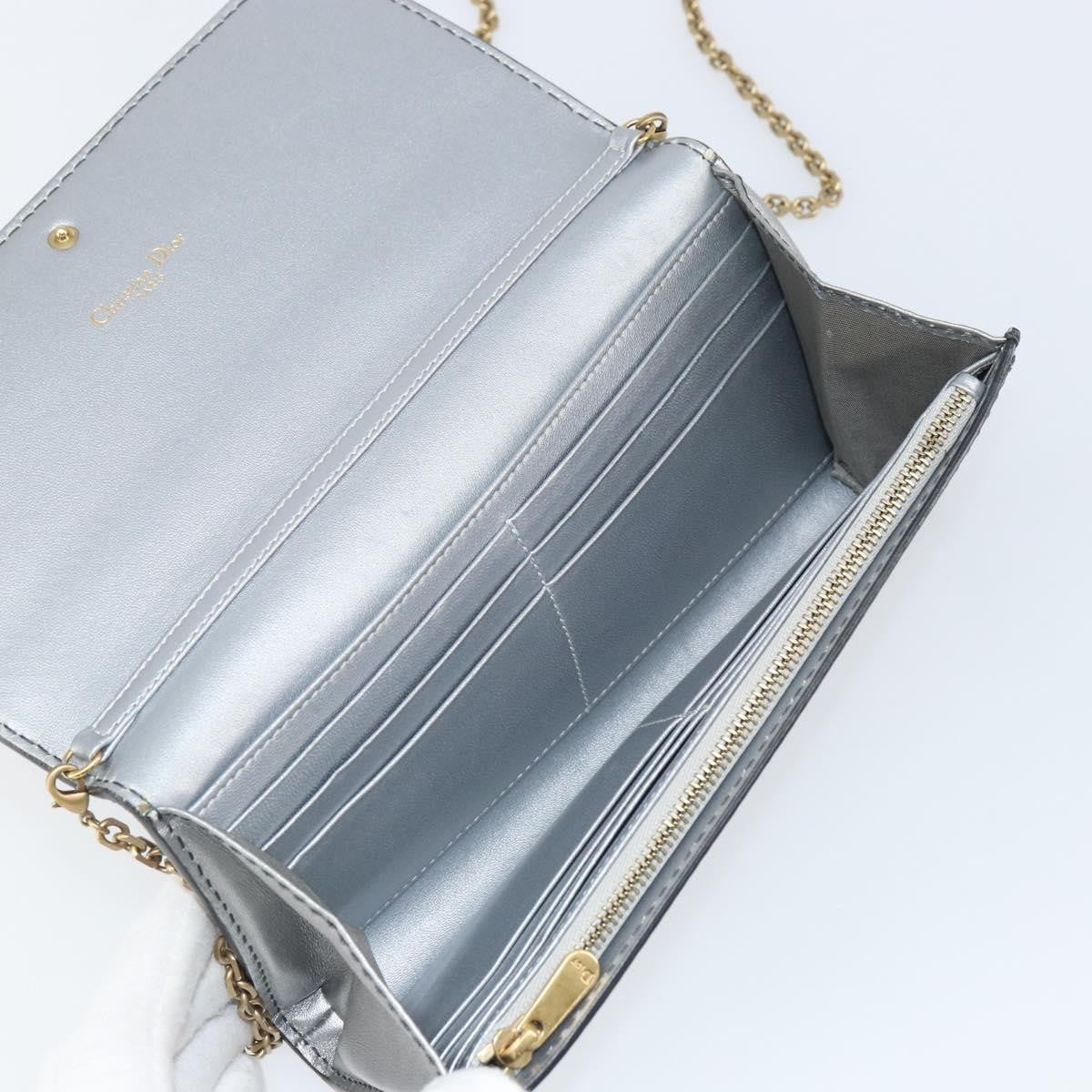 Christian Dior J'Adior Croisiere Chain Wallet Leather, SILVER, LEATHER, Clutche & pouche