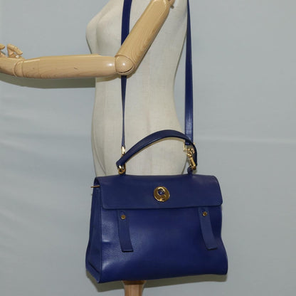 Saint Laurent Muse Two Bag Leather with Canvas, BLUE, LEATHER, Handbag