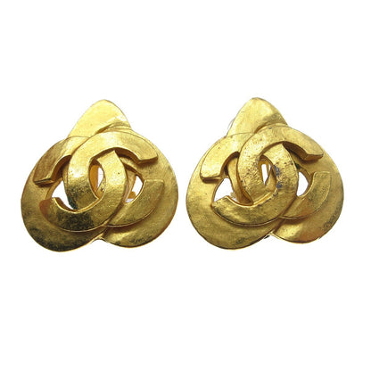 Chanel CC logo heart Gold-plated, GOLD, GOLD_PLATED, Earrings
