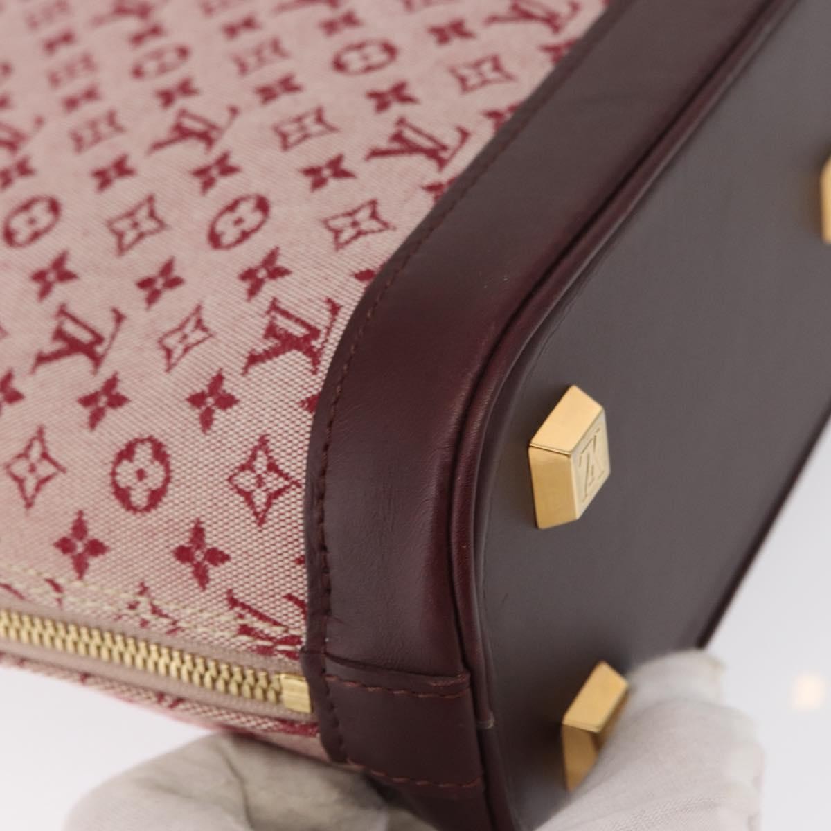Louis Vuitton Alma Handbag Mini Lin Monogram, RED, CANVAS, Handbag