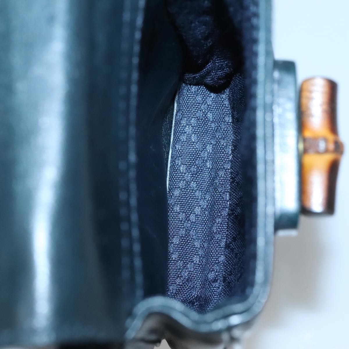 Gucci Vintage Bamboo Backpack Leather, BLACK, LEATHER, Backpack