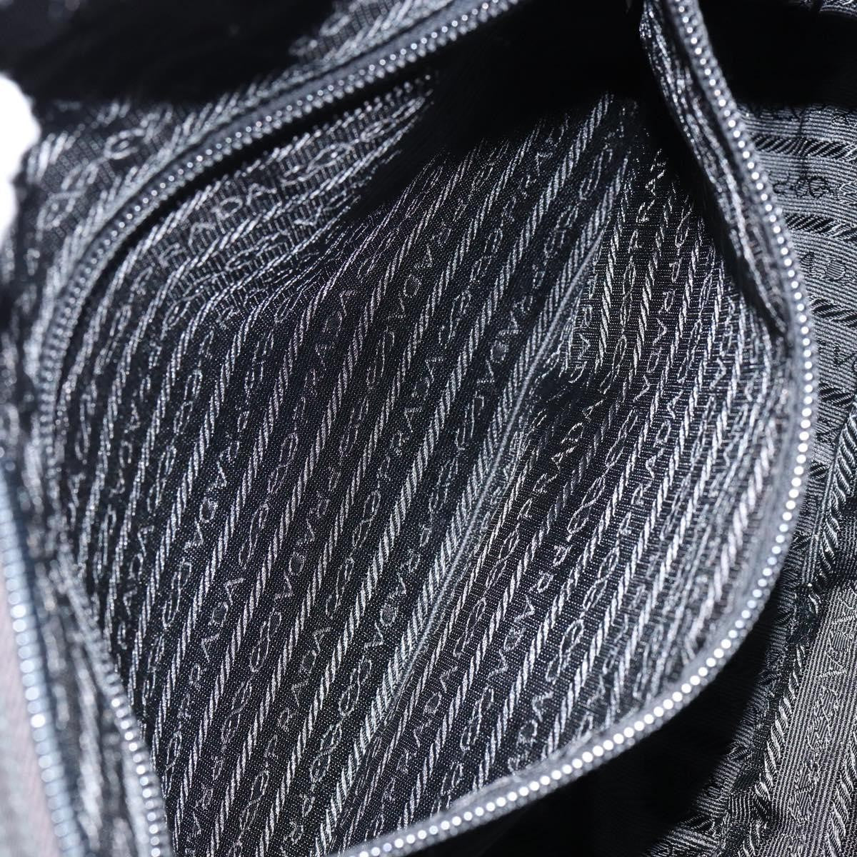 Prada Vintage Zip Handbag Tessuto, BLACK, NYLON, Handbag