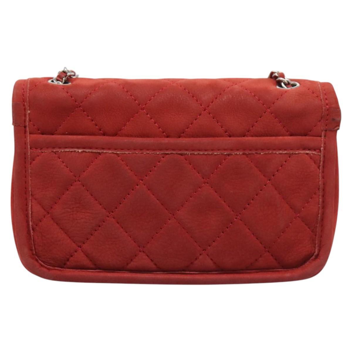 Chanel Natural Beauty Flap Bag Suede, RED, SUEDE, Shoulder bag