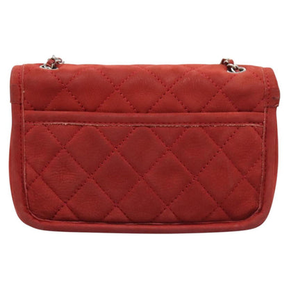 Chanel Natural Beauty Flap Bag Suede, RED, SUEDE, Shoulder bag