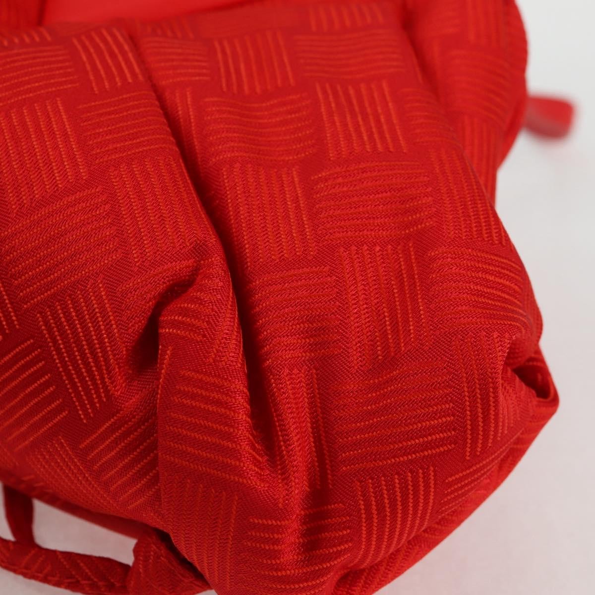 Bottega Veneta Point Shoulder Bag Chunky Knit Fabric, Red, Nylon, Shoulder Bag