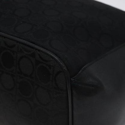 Salvatore Ferragamo Gancini Shoulder Bag Canvas, BLACK, CANVAS, Shoulder bag