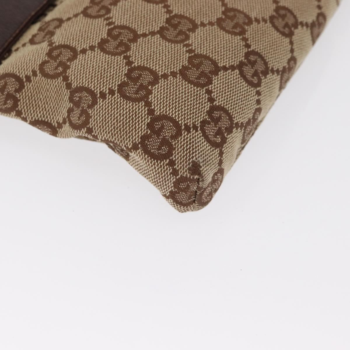 Gucci Vintage Double Belt Bag GG Canvas with Leather, BEIGE, CANVAS, Clutche & pouche