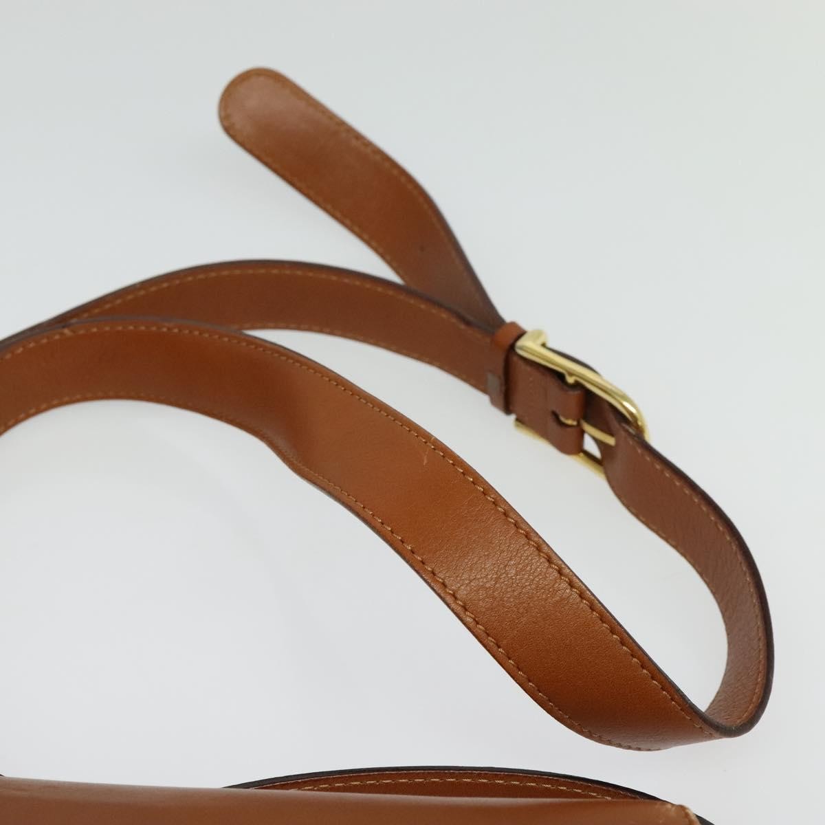 Celine Vintage Circle Logo Crossbody Bag Leather, BROWN, LEATHER, Crossbody bag