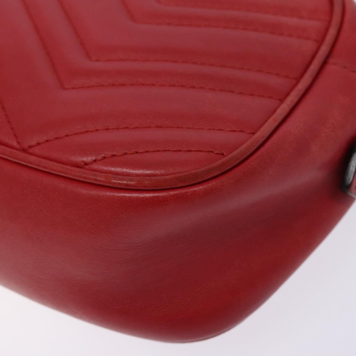 Gucci GG Marmont Monochrome Shoulder Bag Matelasse Leather, RED, LEATHER, Shoulder bag