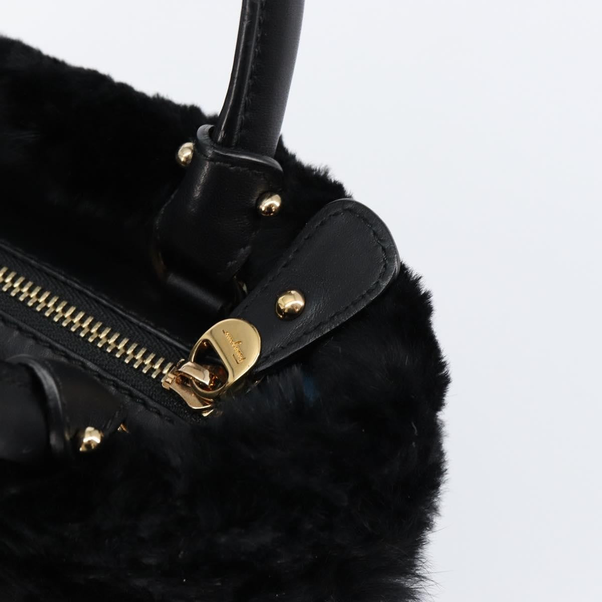 Salvatore Ferragamo Vala Handbag Suede, BLACK, SUEDE, Handbag