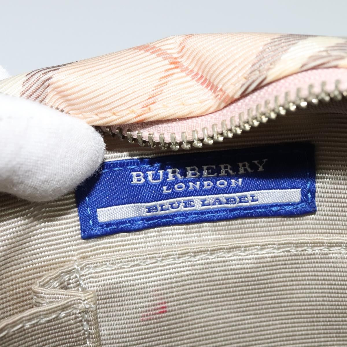 Burberry Nova Check Blue Label Canvas, PINK, CANVAS, Shoulder bag