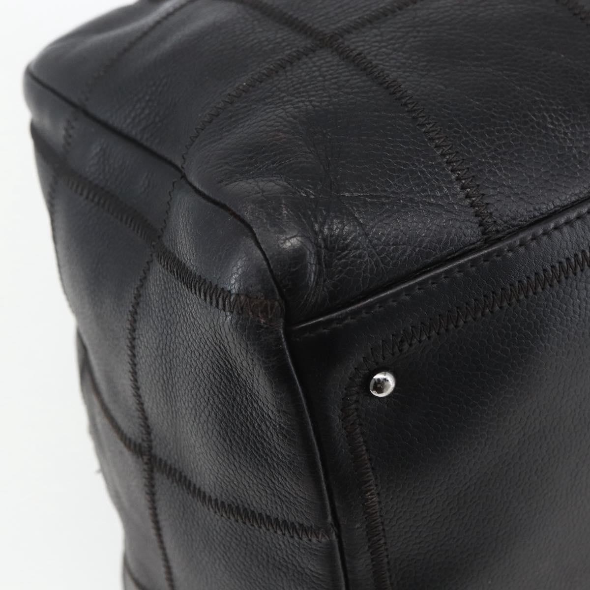 Chanel Chocolate Bar CC Bowler Bag Caviar skin, BLACK, LEATHER, Handbag