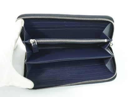 Prada Saffiano Wallet Leather, NAVY, LEATHER, Wallets