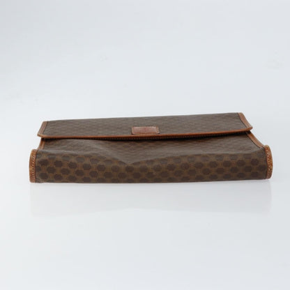 Celine Macadam Pochette Canvas and Leather, BROWN, CANVAS, Clutche & pouche