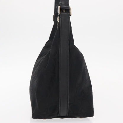 Salvatore Ferragamo Gancini Shoulder Bag Nylon, BLACK, LEATHER, Shoulder bag