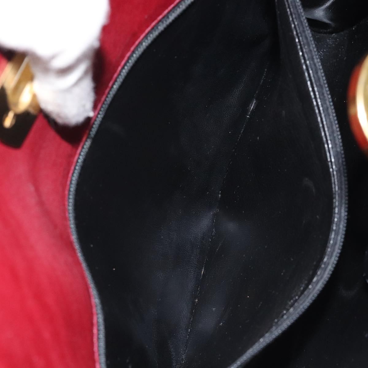 Salvatore Ferragamo Vintage Gancini Chain Shoulder Bag Leather, RED, LEATHER, Shoulder bag