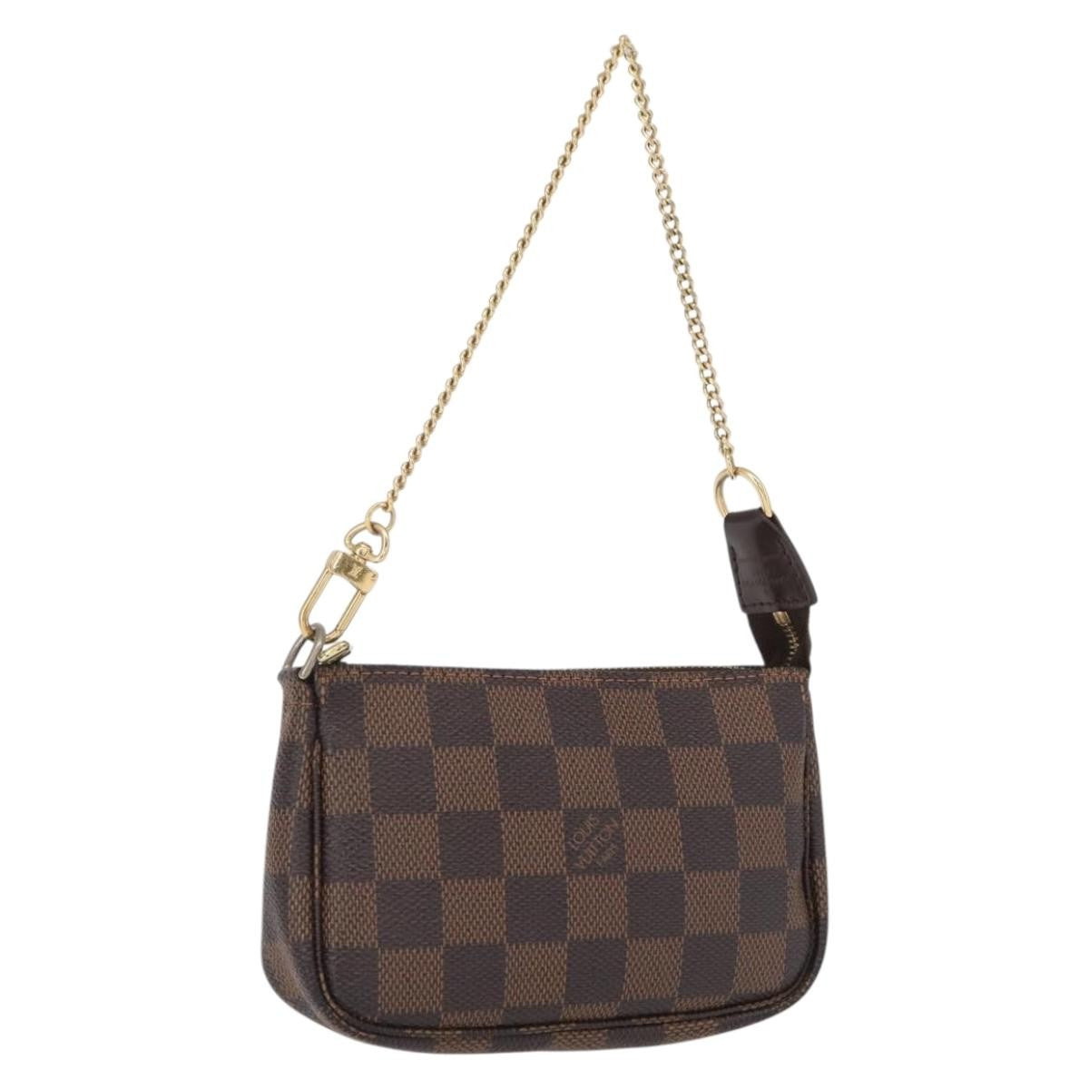 Louis Vuitton Mini pochette accessoires Damier Canvas, BROWN, CANVAS, Clutche & pouche