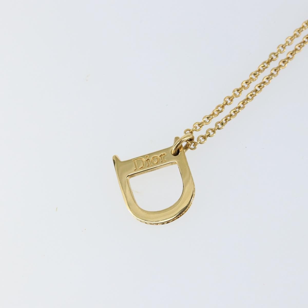 Christian Dior D logo Pendant Necklace Metal, GOLD, METAL, Necklace