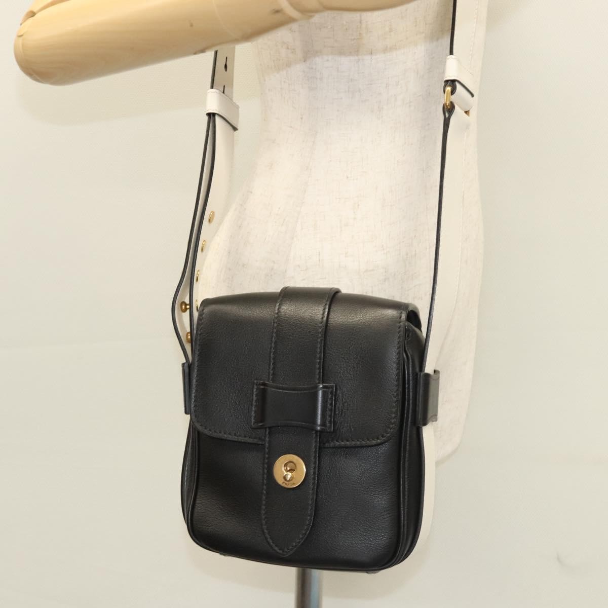 Prada Turnlock Flap Crossbody Bag Leather, BLACK, LEATHER, Shoulder bag