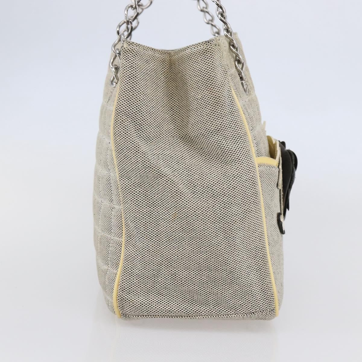 Chanel Camellia No.5 Tote Canvas, GRAY, CANVAS, Tote bag