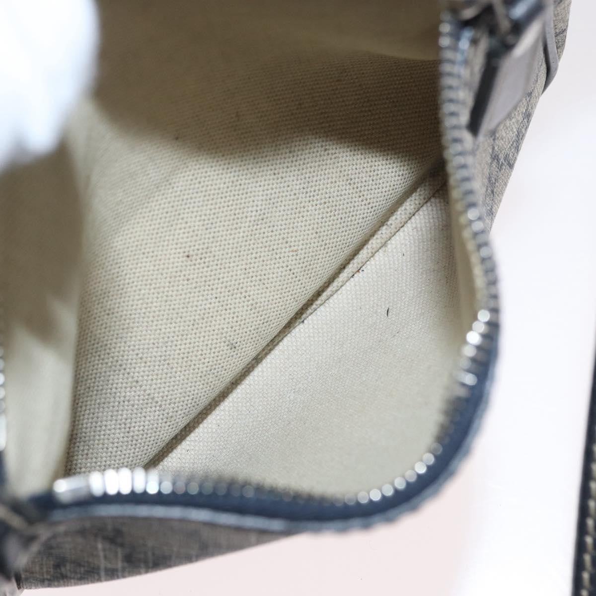 Gucci Front Zip Messenger GG Coated Canvas, NAVY, CANVAS, Shoulder bag