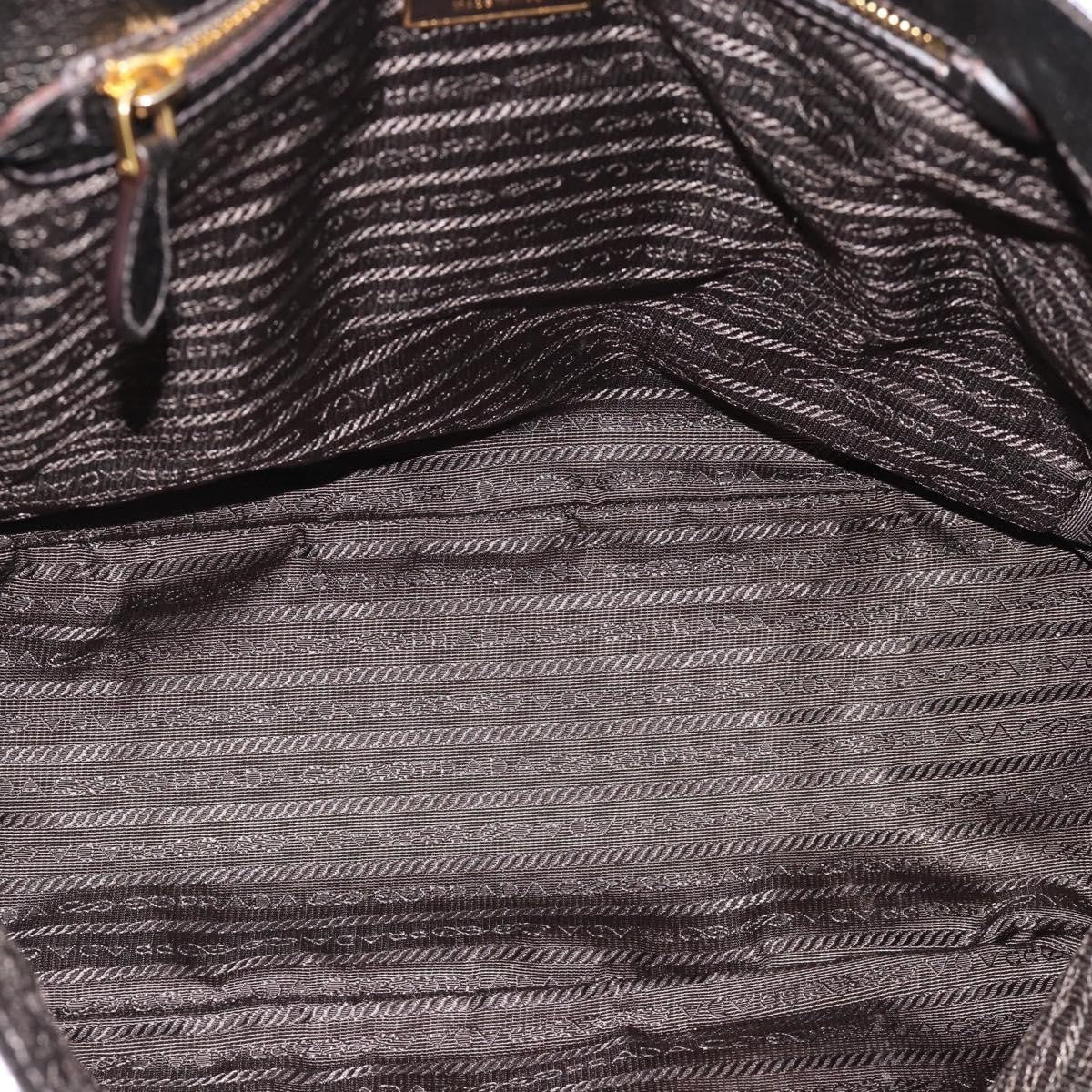 Prada Braided Handle Open Tote Vitello Daino, Gold, Leather, Tote Bag
